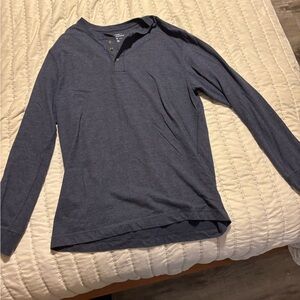 Saddlebred Dark Blue Long Sleeve Henley